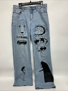 Studio Ghibli size 9 straight leg jeans, spirited away